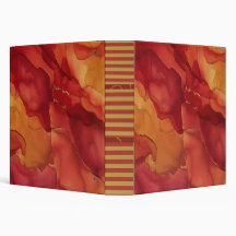 Elegant Red and Gold Swirly Notebook Design