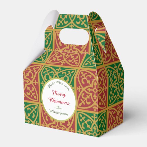 Elegant Red and Green Editable Bakery Kitchen Of Favor Boxes