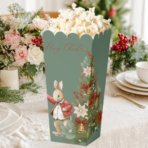 Elegant Red and green Floral Christmas Favor Boxes