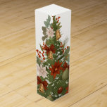Elegant Red and green Floral Christmas Wine Box