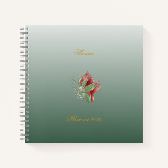 Elegant Red and Green notebook  (Front)
