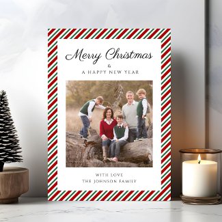 Elegant Red And Green Photo Christmas