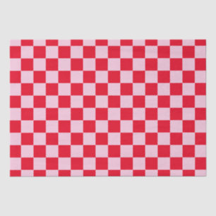 Elegant Red and Pink Checkerboard Tissue Paper