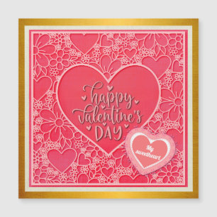 Elegant Red and Pink Floral Hearts Valentine's Day