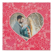 Elegant Red and Pink Floral Hearts Valentine's Day