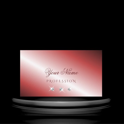 Elegant Red and Silver Sparkling Diamonds Stylish Business Card