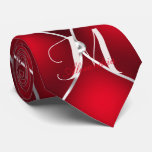 Elegant Red and White Criss-Cross Pattern Neck Tie