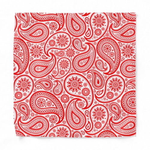 Elegant Red and white vintage paisley pattern Bandana