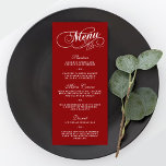 Elegant Red And White Wedding Menu Templates<br><div class="desc">Celebrate in style with these trendy menu cards. The wording is easy to personalize and your dinner guests will be thrilled when they receive these super stylish menus.</div>