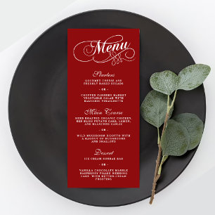 Elegant Red And White Wedding Menu Templates
