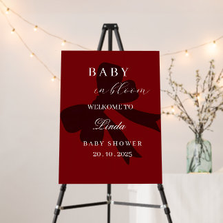 Elegant Red Baby Shower Welcome Sign