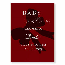 Elegant Red Baby Shower Welcome Sign