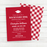 Elegant Red Backyard BBQ Graduation Party