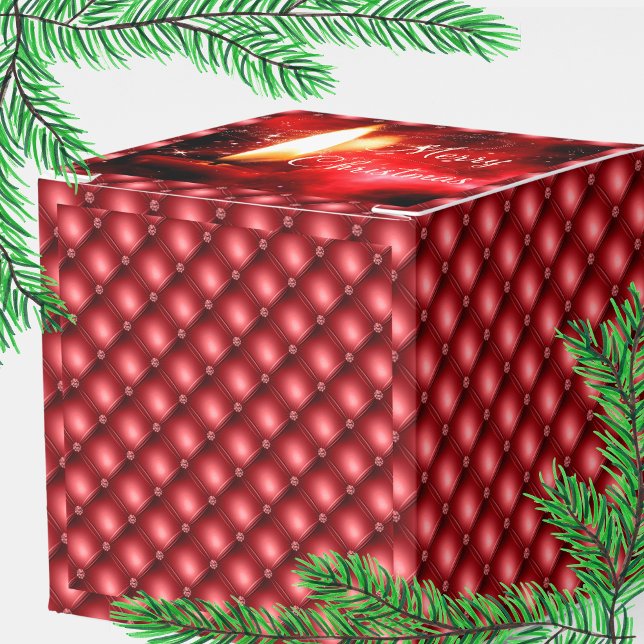 Elegant Red Beads Candle Christmas Favor Box (Creator Uploaded)