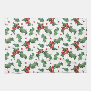 Elegant Red Berry christmas Kitchen Towel