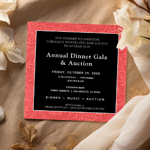 Elegant Red Black Corporate Dinner Invitation