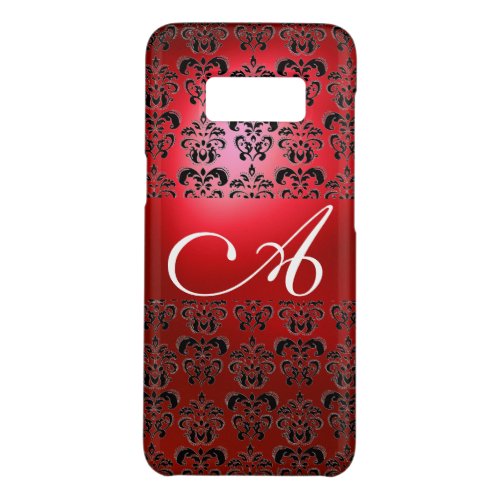 ELEGANT RED BLACK DAMASK MONOGRAM Case_Mate SAMSUNG GALAXY S8 CASE