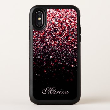 Elegant Red Black Glitter Otterbox Iphone X Case by girlygirlgraphics at Zazzle