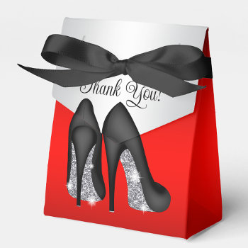 Elegant Red Black High Heel Shoe  Favor Boxes by Pure_Elegance at Zazzle