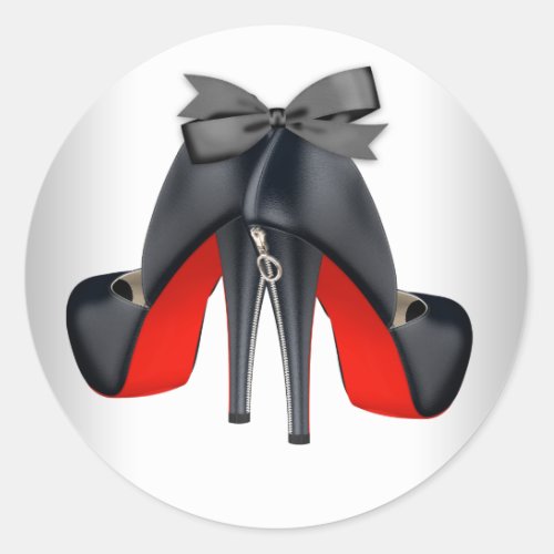 Elegant Red Black High Heel Shoe Stickers