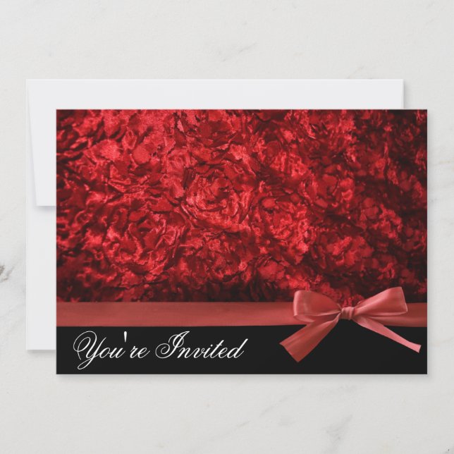Elegant Red & Black Invitations (Front)