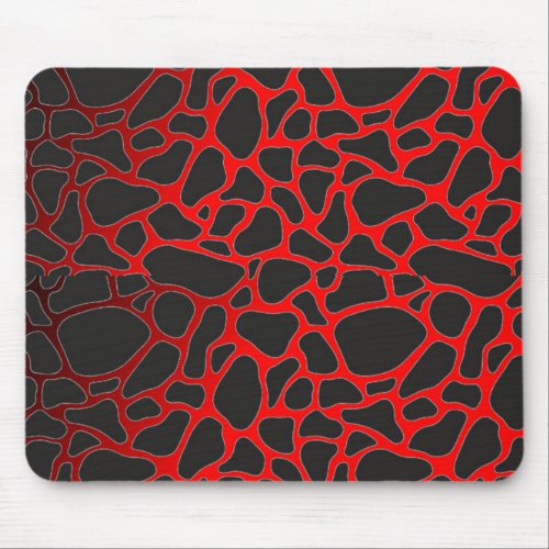 ELEGANT RED BLACK LEOPARD CHEETAH ANIMAL PRINT MOUSE PAD