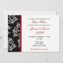 elegant Red Black White Corporate party Invitation