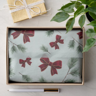 Elegant Red Bow Christmas Tissue Paper