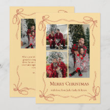 Elegant Red Bow Family Christmas Photo