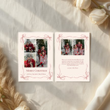 Elegant Red Bow Family Christmas Photo