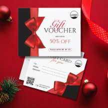 Elegant Red Bow Gift Voucher