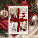 Elegant Red Bow Photo Christmas Card<br><div class="desc">Send warm holiday wishes with this elegant red bow Christmas card featuring your favorite photo and a timeless Merry Christmas message. The chic red ribbon detail adds a festive touch that makes it perfect for family,  couple,  or business greetings.</div>
