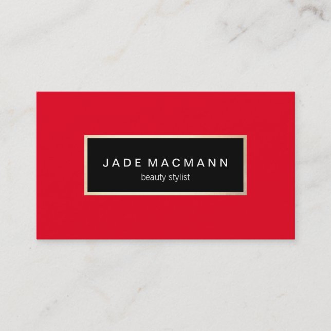 Elegant Red  Business Card (Front)