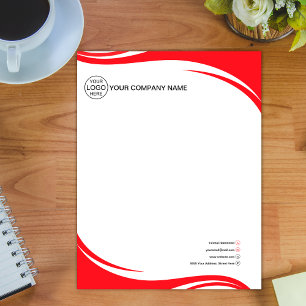 Elegant Red Business logo Letterhead