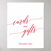 Elegant Red Calligraphy Cards and Gifts Sign | Zazzle