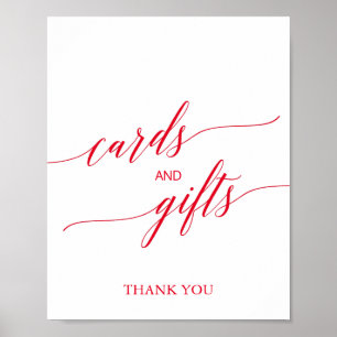 Elegant Red Calligraphy Cards and Gifts Sign