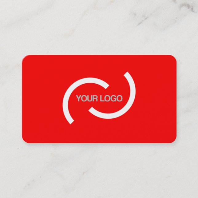 Elegant red card. Customize with your own logo. Business Card (Front)