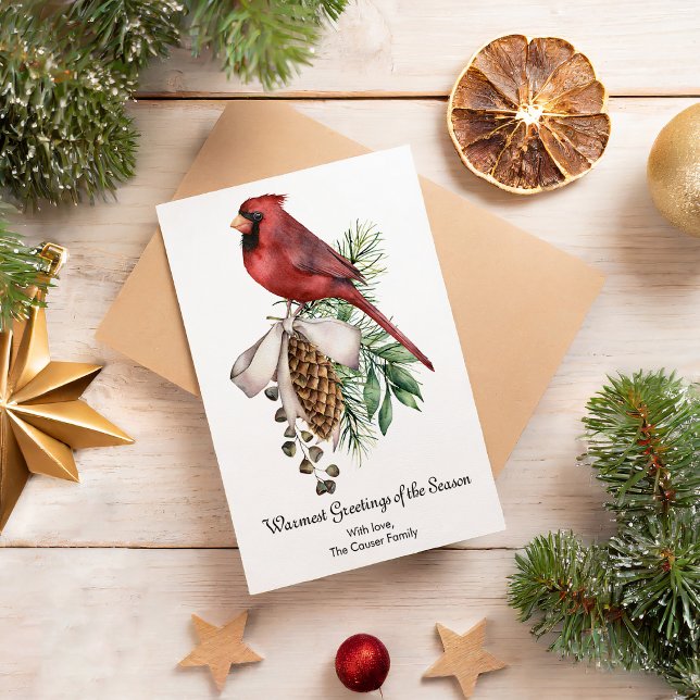 Elegant Red Cardinal Winter Christmas  Holiday Card (Creator Uploaded)