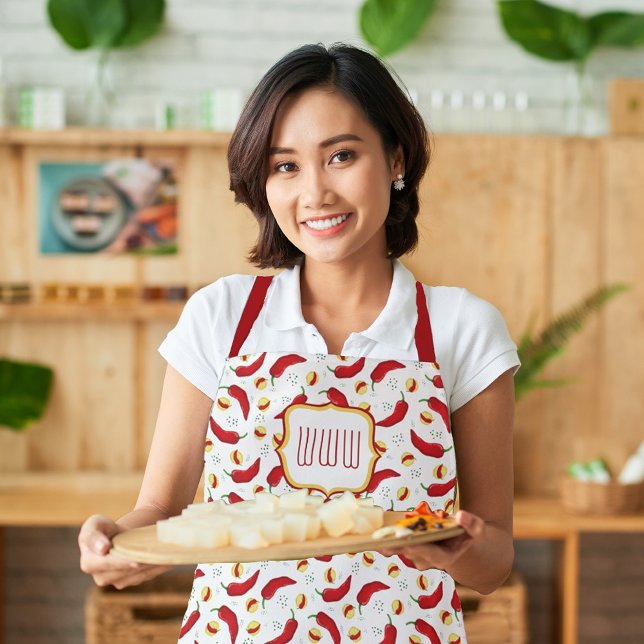 Elegant Red Chile Pattern Apron (Creator Uploaded)
