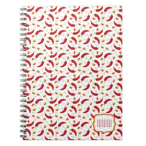 Elegant Red Chile Pattern Notebook