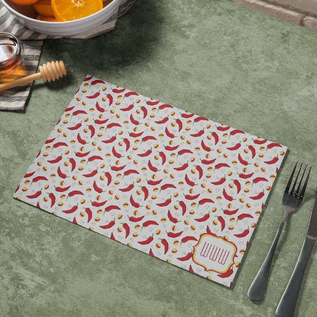 Elegant Red Chile Pattern Placemat (Creator Uploaded)