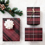 Elegant red Christmas flannel plaid pattern Wrapping Paper Sheets<br><div class="desc">Elegant red Christmas flannel plaid pattern</div>