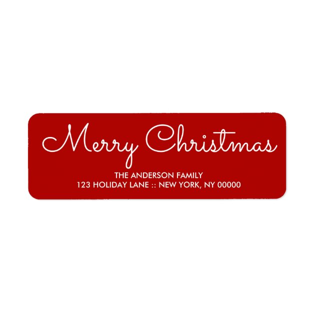 Elegant Red Christmas Fun Label