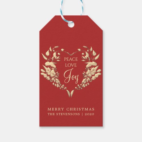 Elegant Red Christmas Gift Tags