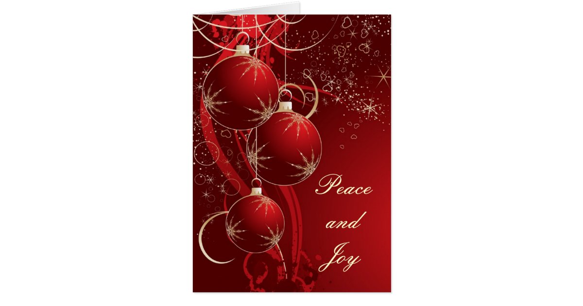 Elegant Red Christmas Greeting Card | Zazzle