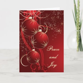 Elegant Red Christmas Holiday Card by MyCustomCreations at Zazzle