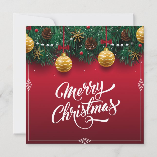 Elegant Red Christmas Holiday Party | Invitation (Front)