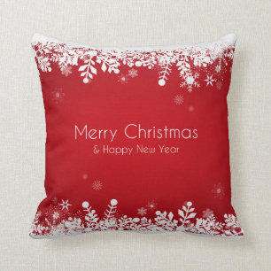 Elegant Red Christmas Holiday Throw Pillow
