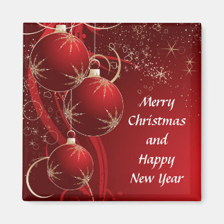 Elegant Red Christmas Magnet