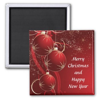 Elegant Red Christmas Magnet by MyCustomCreations at Zazzle